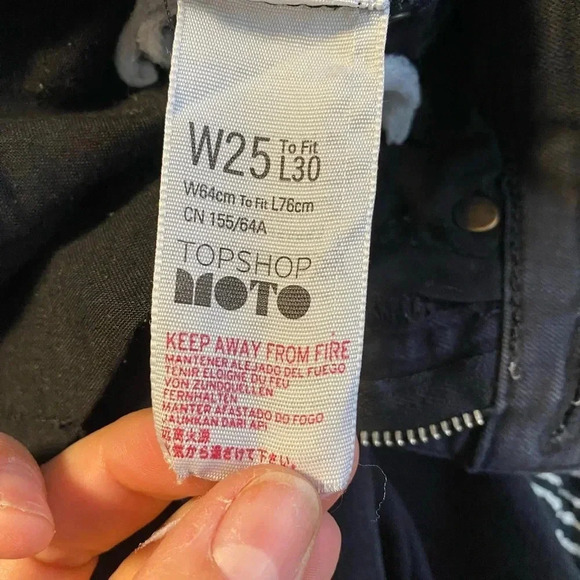 TOPSHOP - Moto Jamie black jeans - size 25 - Picture 8 of 8